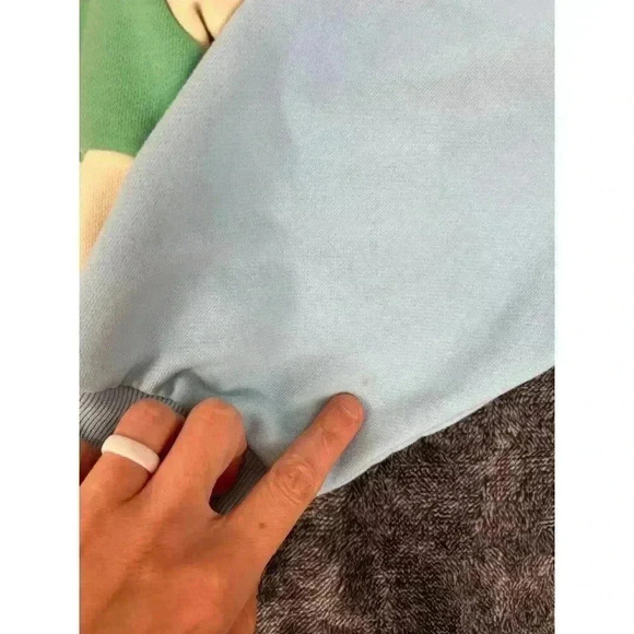 Lorna Jane Oversized Racer Sweatshirt Colorblock Women's L Green Blue Pullover - Picture 3 of 11